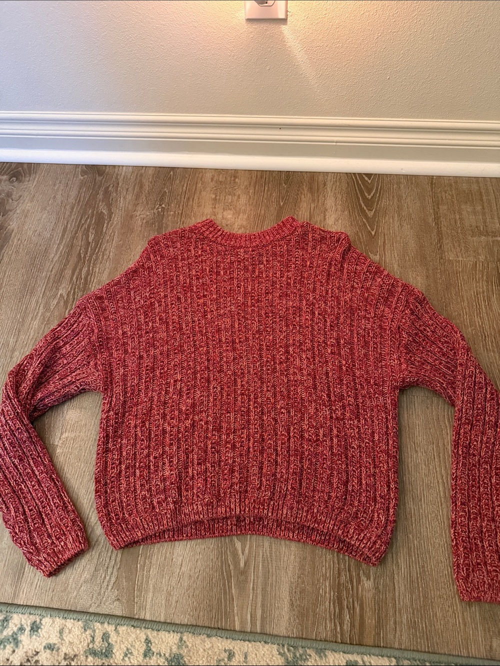 Universal Thread Red Marled Ribbed Crew Sweater